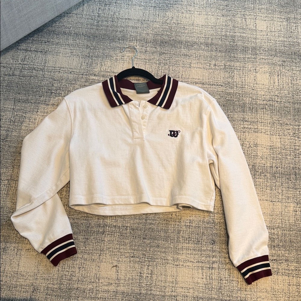Kith White and Maroon Polo Sweater